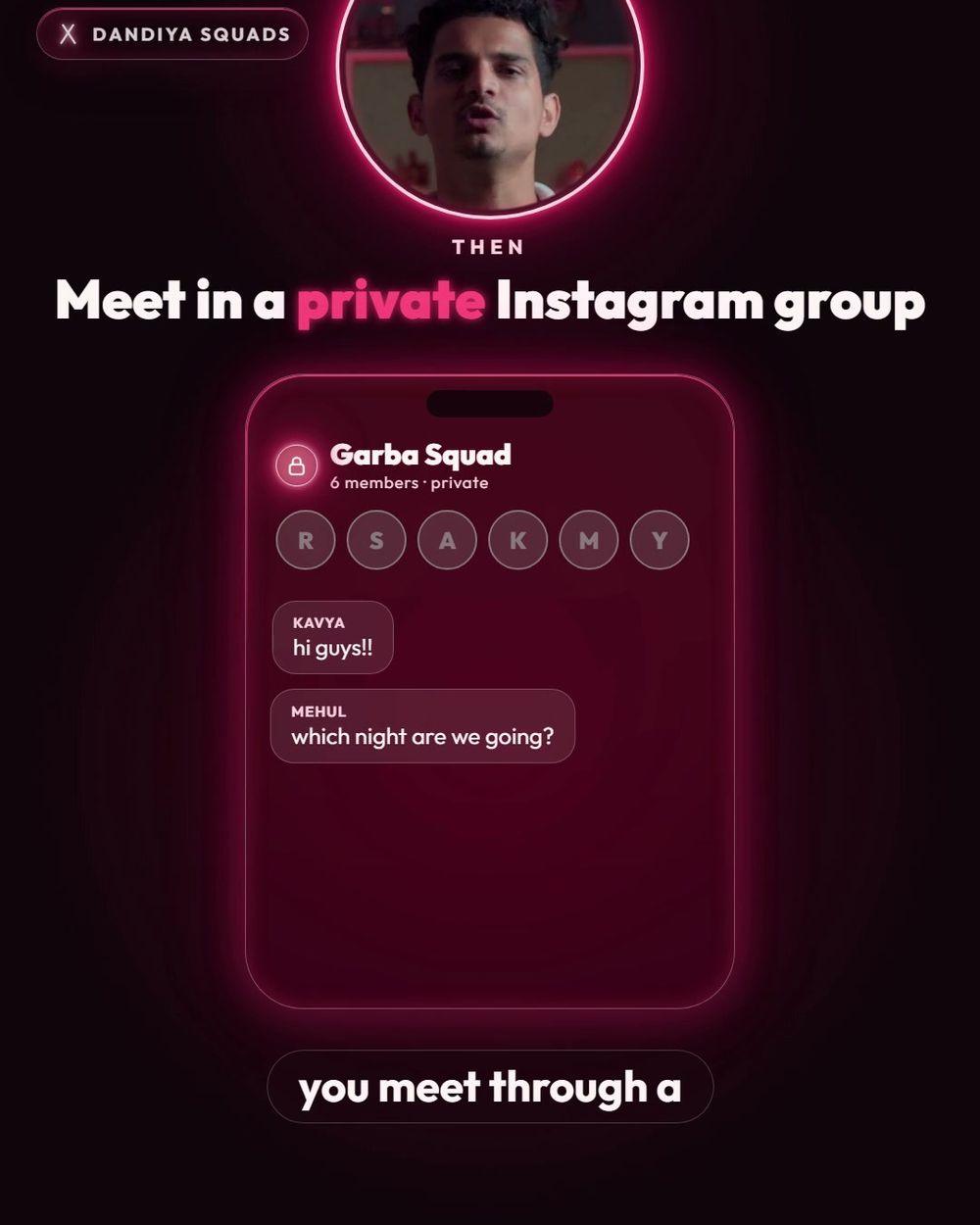 Reel frame showing a private Instagram group
